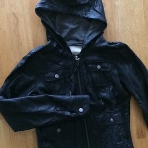 Black Leather (Pleather) Jacket